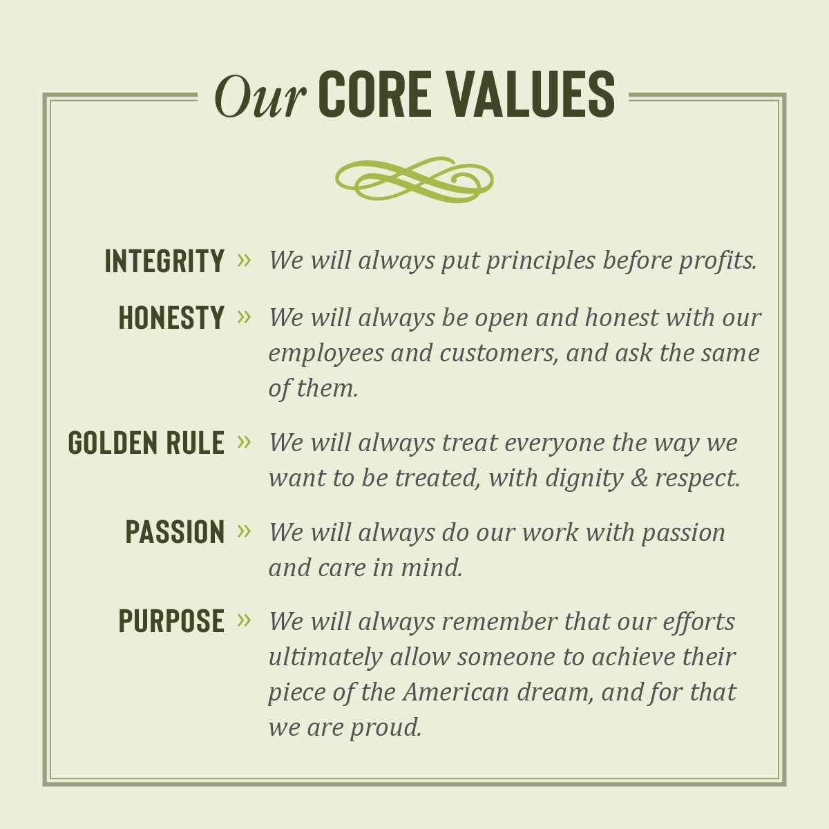 Graphic for Our Core Values